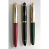 Set 3pz. COLLEZIONE Penna Stilografica TAPPO DORATO stylo VINTAGE FOUNTAIN PEN