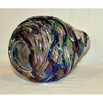 PARTICOLARE AFFASCINANTE VASO VETRO MDINA MICHAEL HARRIS  GLASS VASE CARNIVAL 