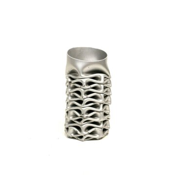 SCULTURA VASO MARMITTA GADGET ALFA ROMEO FERRO METALLIZATO PRESSE PAPIER VINTAGE