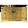 TARGA OTTONE Federazione Italiana Ottici UOMO DI VITRUVIO EPOCA 1996 Logo Fregio