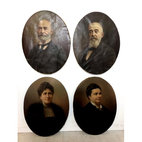 LOTTO n 4 ANTICO RITRATTO Alberto Barberis UOMO DONNA NOBILE FAMIGLIA Baveno 800