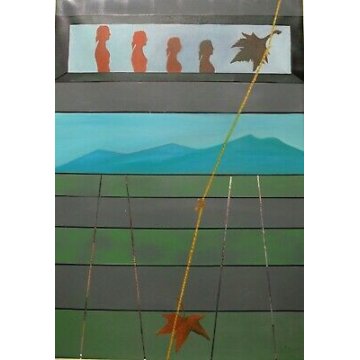 GRANDE QUADRO ASTRATTO Josuè Biancini DESIGN ACRILICO TELA COLLAGE ARONA PITTORE