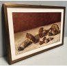 QUADRO OLIO Nino Belotti NATURA MORTA COMPOSIZIONE RACCOLTO FUNGHI PORCINI  '900