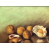 QUADRO DIPINTO OLIO TELA Nino Belotti NATURA MORTA ARANCE TAVOLO EPOCA '900