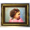 ANTICO QUADRO DIPINTO OLIO TELA Nino Belotti  RITRATTO di BAMBINA EPOCA '900