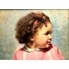 ANTICO QUADRO DIPINTO OLIO TELA Nino Belotti  RITRATTO di BAMBINA EPOCA '900