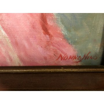 ANTICO QUADRO DIPINTO OLIO TELA Nino Belotti  RITRATTO di BAMBINA EPOCA '900