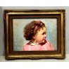 ANTICO QUADRO DIPINTO OLIO TELA Nino Belotti  RITRATTO di BAMBINA EPOCA '900