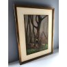 QUADRO OLIO Nino Belotti PAESAGGIO CAMPESTRE AUTUNNALE DETTAGLIO ALBERO '900