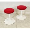 COPPIA SGABELLO STILE KNOLL TULIP FERRO SEDUTA NUOVA ROSSA ANNI 70 VINTAGE SEDIA