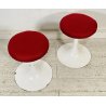 COPPIA SGABELLO STILE KNOLL TULIP FERRO SEDUTA NUOVA ROSSA ANNI 70 VINTAGE SEDIA