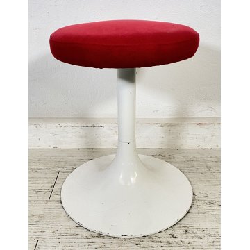 COPPIA SGABELLO STILE KNOLL TULIP FERRO SEDUTA NUOVA ROSSA ANNI 70 VINTAGE SEDIA