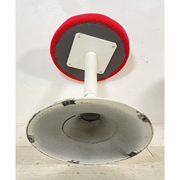 COPPIA SGABELLO STILE KNOLL TULIP FERRO SEDUTA NUOVA ROSSA ANNI 70 VINTAGE SEDIA