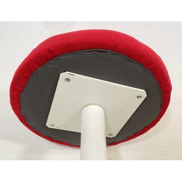COPPIA SGABELLO STILE KNOLL TULIP FERRO SEDUTA NUOVA ROSSA ANNI 70 VINTAGE SEDIA