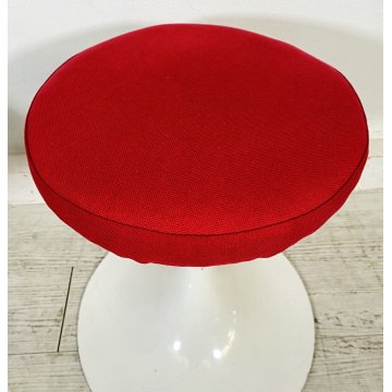 COPPIA SGABELLO STILE KNOLL TULIP FERRO SEDUTA NUOVA ROSSA ANNI 70 VINTAGE SEDIA