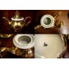 SERVIZIO Tea 12 pers PORCELLANA BAVARIA  BIANCA ORO ZECCHINO GERMANY VINTAGE 50s
