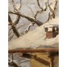 QUADRO OLIO N. Belotti PAESAGGIO INVERNALE SCORCIO TETTI  CAMINO NEVE EPOCA '900