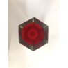 VASO VINTAGE VETRO MURANO SOMMERSO Seguso Flavio Poli ESAGONALE ROSSO ARANCIO 60
