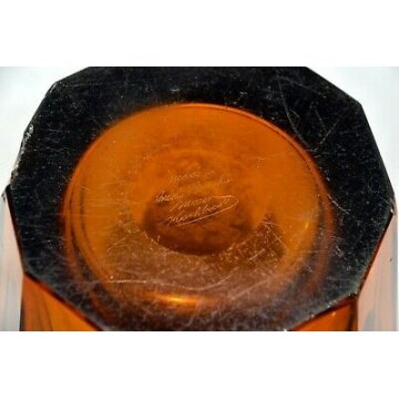 GRANDE ANTICO VASO VETRO Art Deco serie Fipop firmato MOSER 1920 DESIGN ORIGINAL
