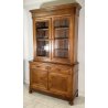 ANTICA CREDENZA BUFFET OTTOCENTO 1800 VETRINA LEGNO NOCE SCRITTOIO ALZATA VETRO