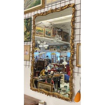 ANTICA GRANDE SPECCHIERA LIBERTY 1800 LEGNO SPECCHIO FOGLIA ORO FLOREALE EPOCA