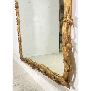 ANTICA GRANDE SPECCHIERA LIBERTY 1800 LEGNO SPECCHIO FOGLIA ORO FLOREALE EPOCA