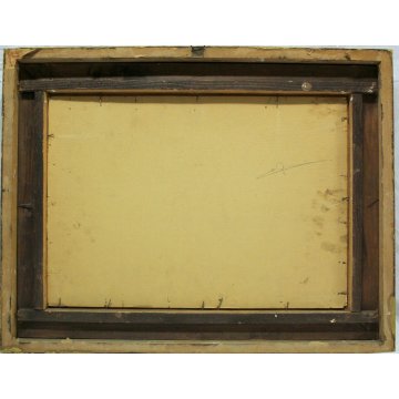 ANTICO QUADRO ACQUERELLO A. Pasetto EPOCA 800 PAESAGGIO BORGO MONTAGNA CAMPAGNA