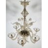 ANTICO LAMPADARIO MURANESE FOGLIE VETRO MURANO ANNI 70 LAMP CRISTALLO EPOCA
