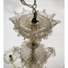 ANTICO LAMPADARIO MURANESE FOGLIE VETRO MURANO ANNI 70 LAMP CRISTALLO EPOCA