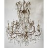 LAMPADARIO SOFFITTO LIBERTY MARIA TERESA VETRO PRIM 1900 GOCCE GLASS LAMP 9 LUCI
