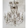 LAMPADARIO SOFFITTO LIBERTY MARIA TERESA VETRO PRIM 1900 GOCCE GLASS LAMP 9 LUCI