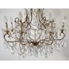 LAMPADARIO SOFFITTO LIBERTY MARIA TERESA VETRO PRIM 1900 GOCCE GLASS LAMP 9 LUCI