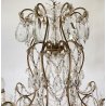 LAMPADARIO SOFFITTO LIBERTY MARIA TERESA VETRO PRIM 1900 GOCCE GLASS LAMP 9 LUCI