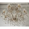 LAMPADARIO SOFFITTO LIBERTY MARIA TERESA VETRO PRIM 1900 GOCCE GLASS LAMP 9 LUCI