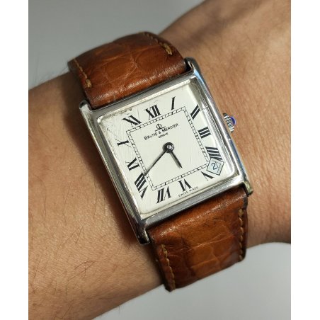 OROLOGIO POLSO LUSSO Baume & Mercier 613 acciaio VINTAGE old WRIST WATCH anni 80