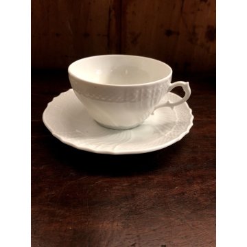 vecchio Richard Ginori BIANCO n° 12 TAZZA GRANDE THE/CAFFE' TAZZINA con PIATTINO