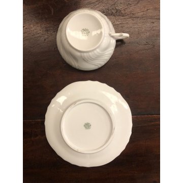 vecchio Richard Ginori BIANCO n° 12 TAZZA GRANDE THE/CAFFE' TAZZINA con PIATTINO