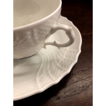 vecchio Richard Ginori BIANCO n° 12 TAZZA GRANDE THE/CAFFE' TAZZINA con PIATTINO