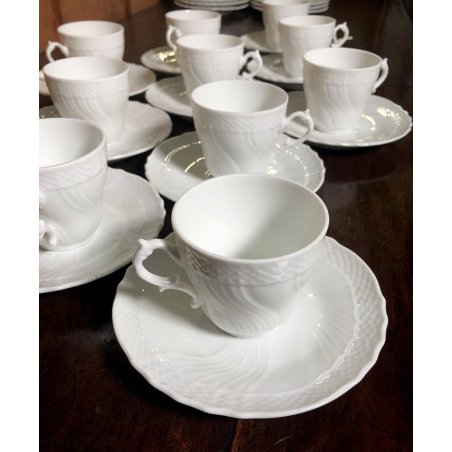 vecchio Richard Ginori BIANCO n° 10 TAZZA CAFFE' TAZZINA con PIATTINO