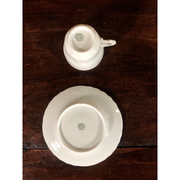 vecchio Richard Ginori BIANCO n° 10 TAZZA CAFFE' TAZZINA con PIATTINO