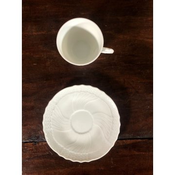 vecchio Richard Ginori BIANCO n° 10 TAZZA CAFFE' TAZZINA con PIATTINO