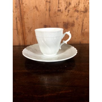 vecchio Richard Ginori BIANCO n° 10 TAZZA CAFFE' TAZZINA con PIATTINO