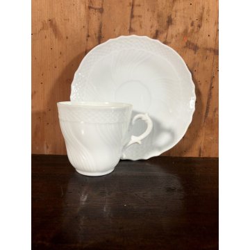 vecchio Richard Ginori BIANCO n° 10 TAZZA CAFFE' TAZZINA con PIATTINO