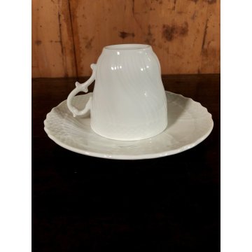 vecchio Richard Ginori BIANCO n° 10 TAZZA CAFFE' TAZZINA con PIATTINO