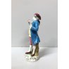 ANTICA STATUINA CERAMICA Ginori Doccia FIGURA CAVALIERE SCULTURA POLICROMA '900