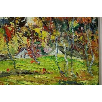 ANTICO QUADRO OLIO TAVOLA Mellerio Giovanni PAESAGGIO MONTAGNA VALLE VIGEZZO   