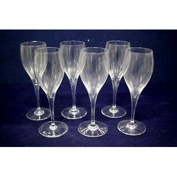 SET 6 CALICI ACQUA Baccarat St. Remy FRANCE CRYSTAL GLASS SIGNED NEW BICCHIERI