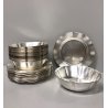 SET n°12 BOWL COPPETTE con PIATTINO GELATO F.lli Calderoni ALPACCA ARGENTATA '60