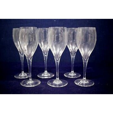 SET 6 CALICI ACQUA Baccarat St. Remy FRANCE CRYSTAL GLASS SIGNED NEW BICCHIERI