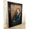 GRANDE QUADRO DIPINTO OLIO Nino Belotti  RITRATTO FEMMINILE DONNA ARISTOCRATICA